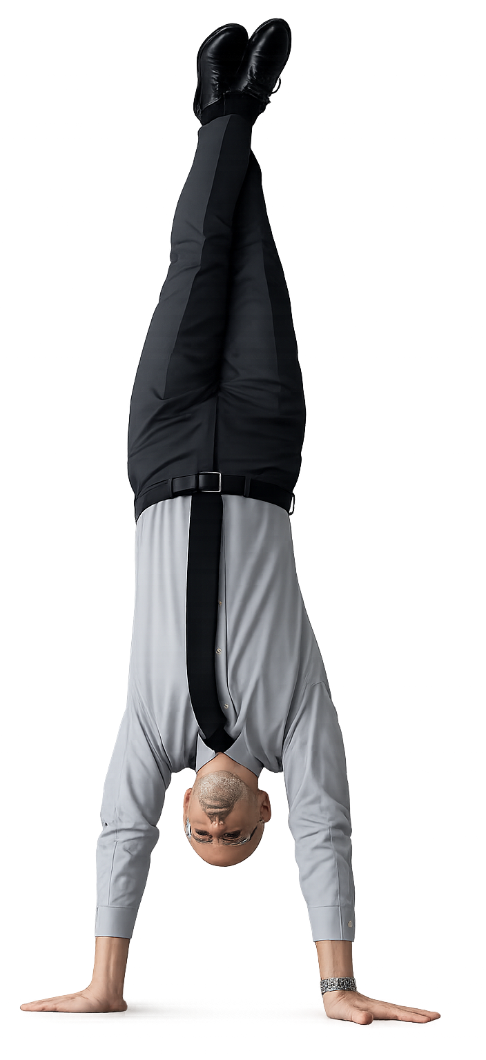 Andrea Gambedotti balancing upside down